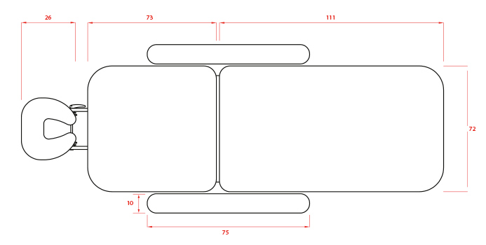 Dimensions de la table de soins Weelko LONG Dimensions de la table de soins Weelko LONG