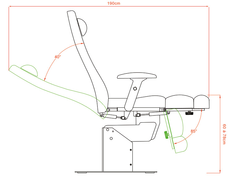 dimensions fauteuil Weelko Extens