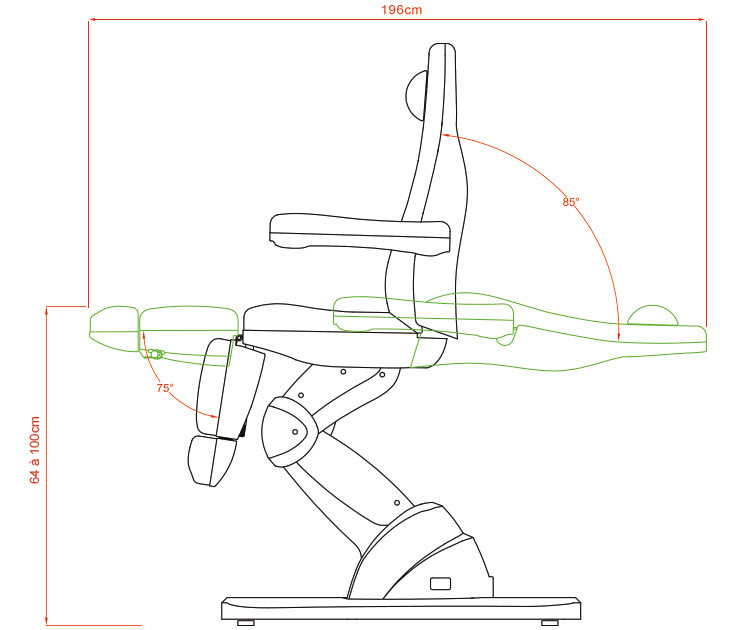 dimensions fauteuil Weelko Front