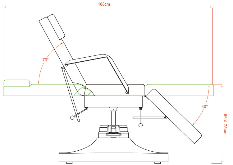 dimensions fauteuil Weelko Lacris