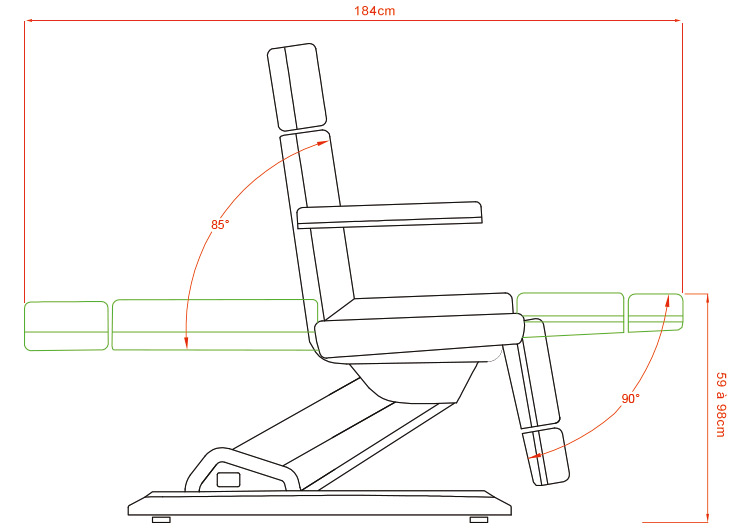 dimensions fauteuil Weelko Medial