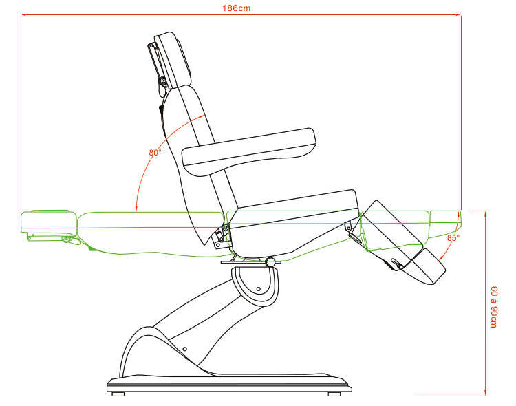 dimensions fauteuil Weelko Tempo