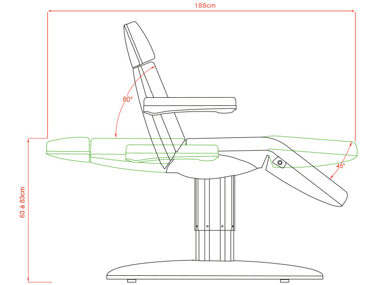 dimensions fauteuil Weelko Vome