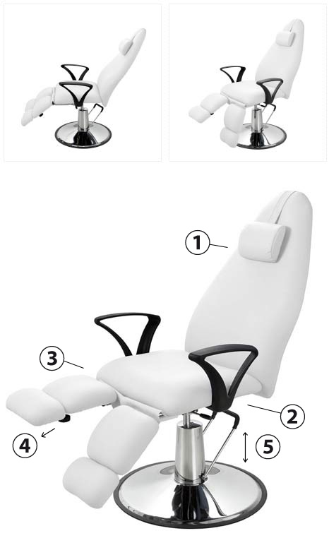 Détails fauteuil de podologie Weelko Sol