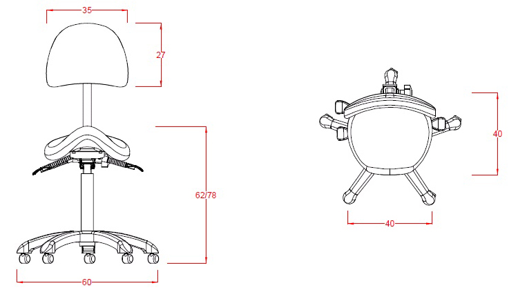 Tabouret Weelko Noble, les dimensions