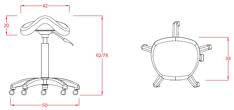 Tabouret Weelko Organic, les dimensions