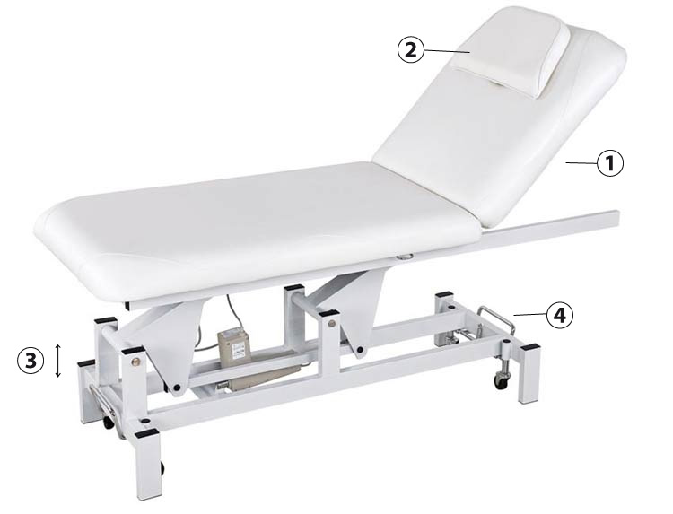 Détails table de massage Weelko Lumb